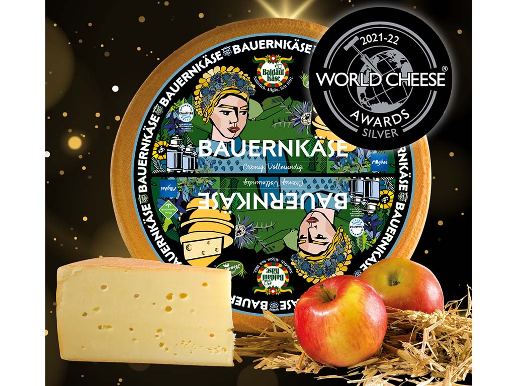 World Cheese Awards 2021 - Silbermedaille für Baldauf Bauernkäse